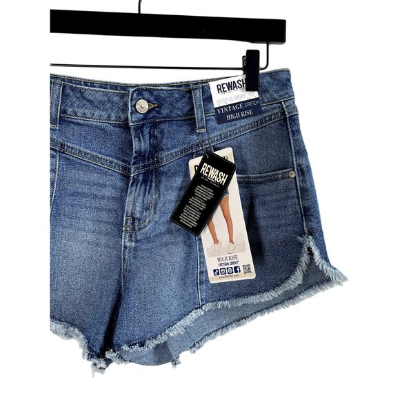 Rewash Shorts Womens 9 Blue Jean Denim Cut Offs High Rise Summer Casual Stretch - Picture 3 of 13